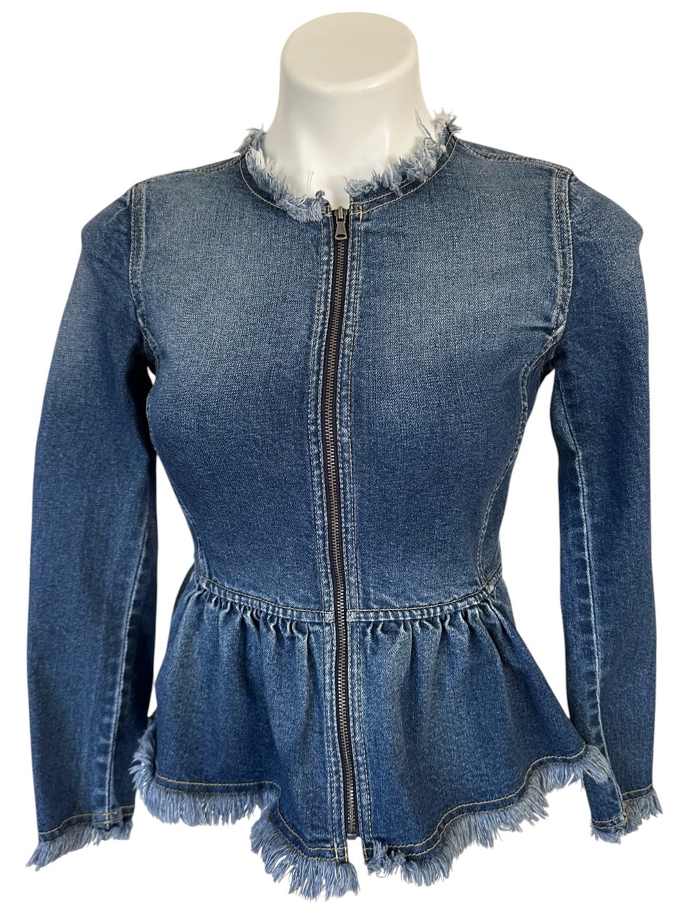 Rebecca Taylor Women’s Peplum Denim Jacket  Size 0
